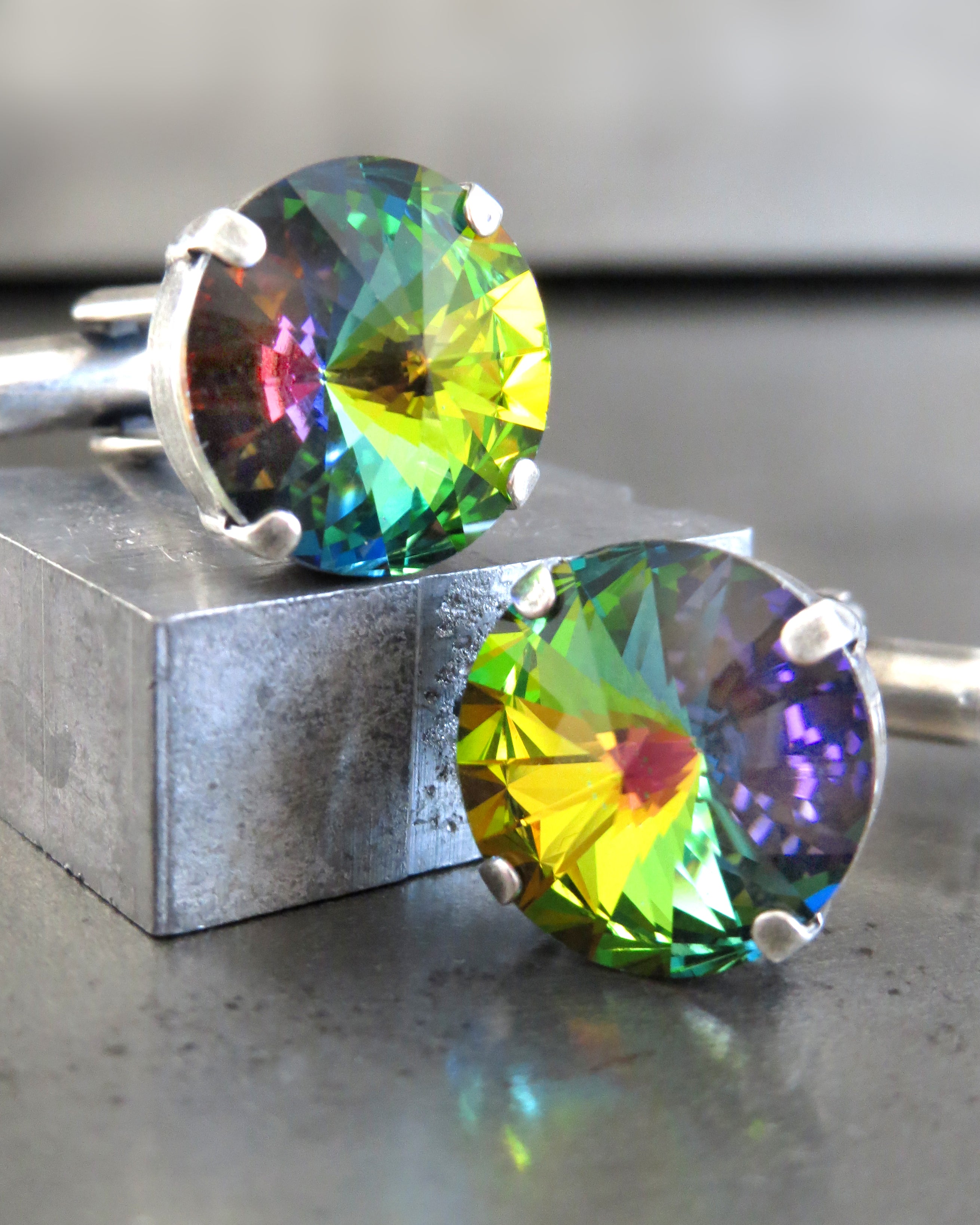 LOVE is LOVE - Crystal Rainbow Cufflinks - LGBTQ Wedding