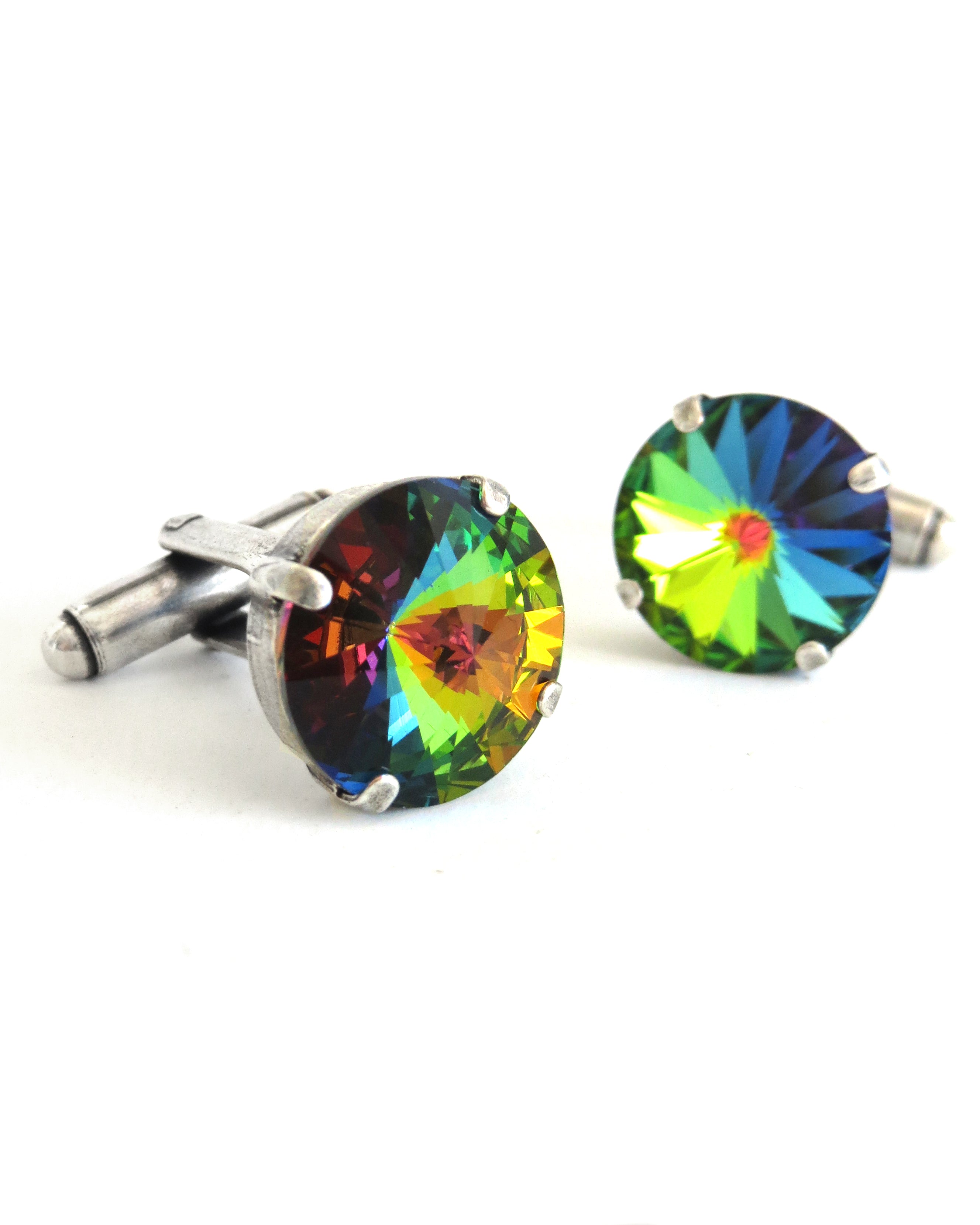 LOVE is LOVE - Crystal Rainbow Cufflinks - LGBTQ Wedding