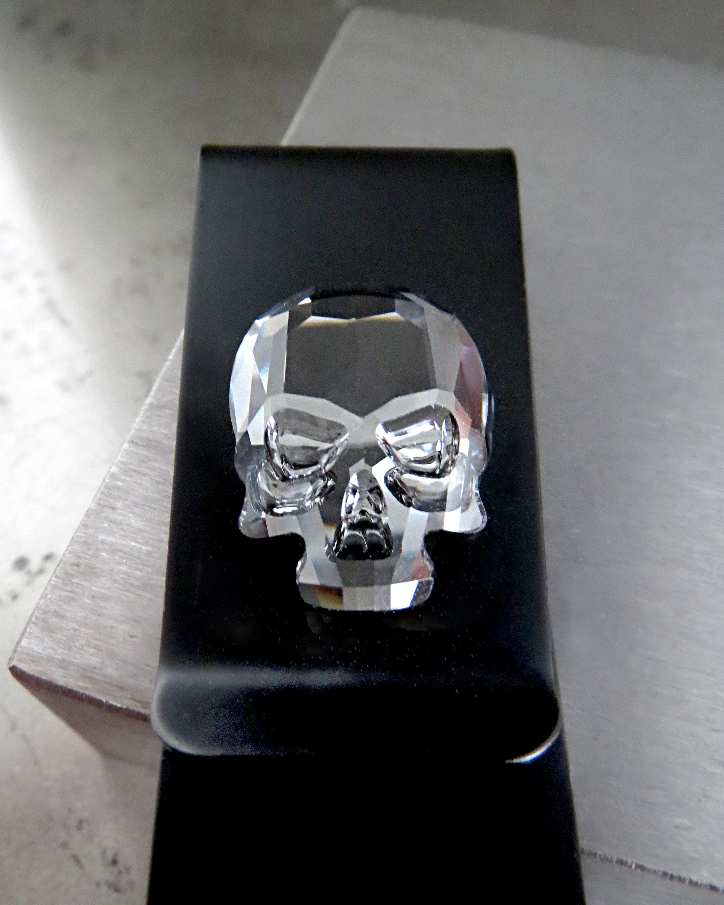 Black Skull Money Clip, Matte Black Money Clip with Skull Crystal, Mens Slim Wallet, Gift for Dad, Fathers Day Gift, Groomsmen Gift