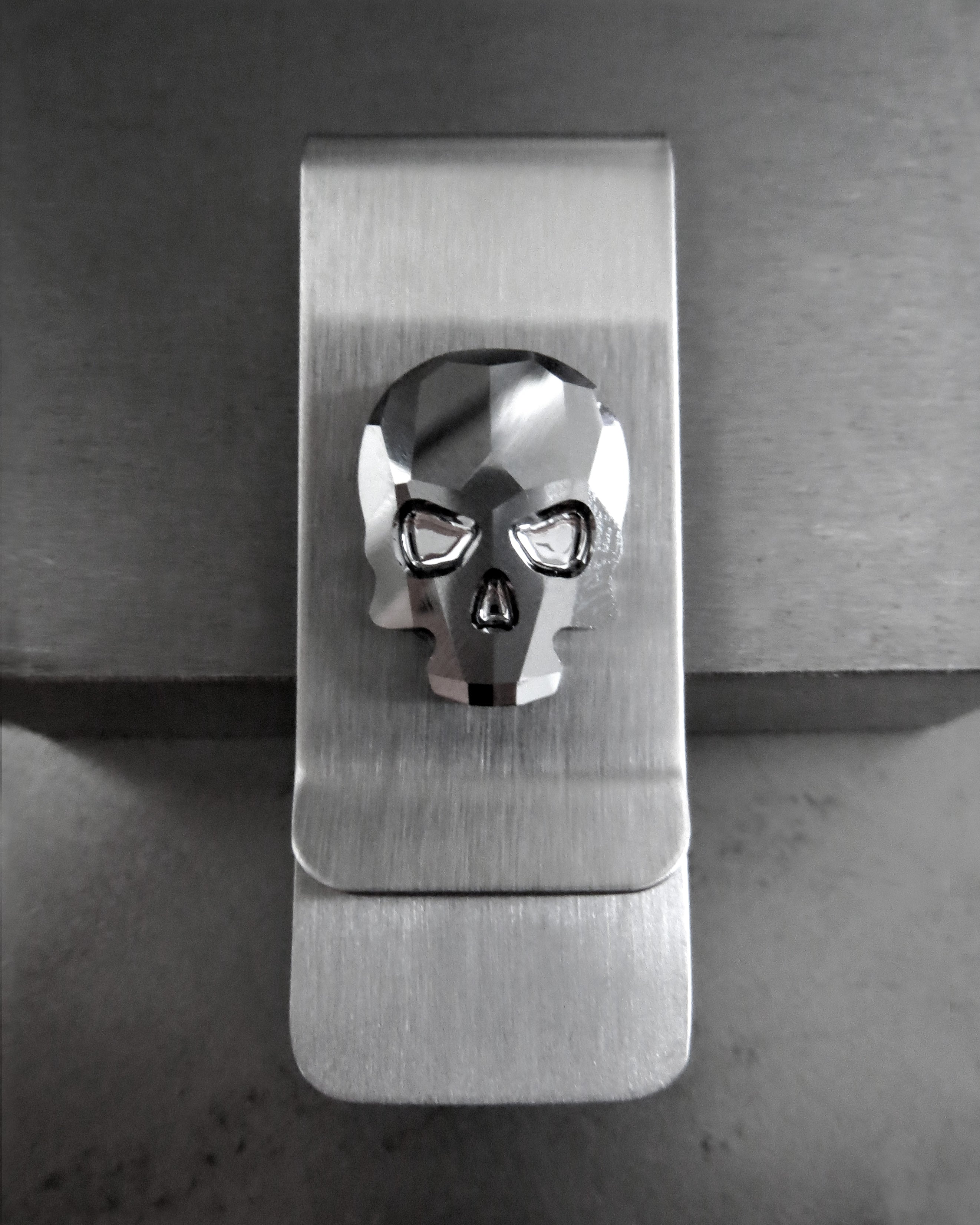 Silver Skull Money Clip - Metallic Chrome Color